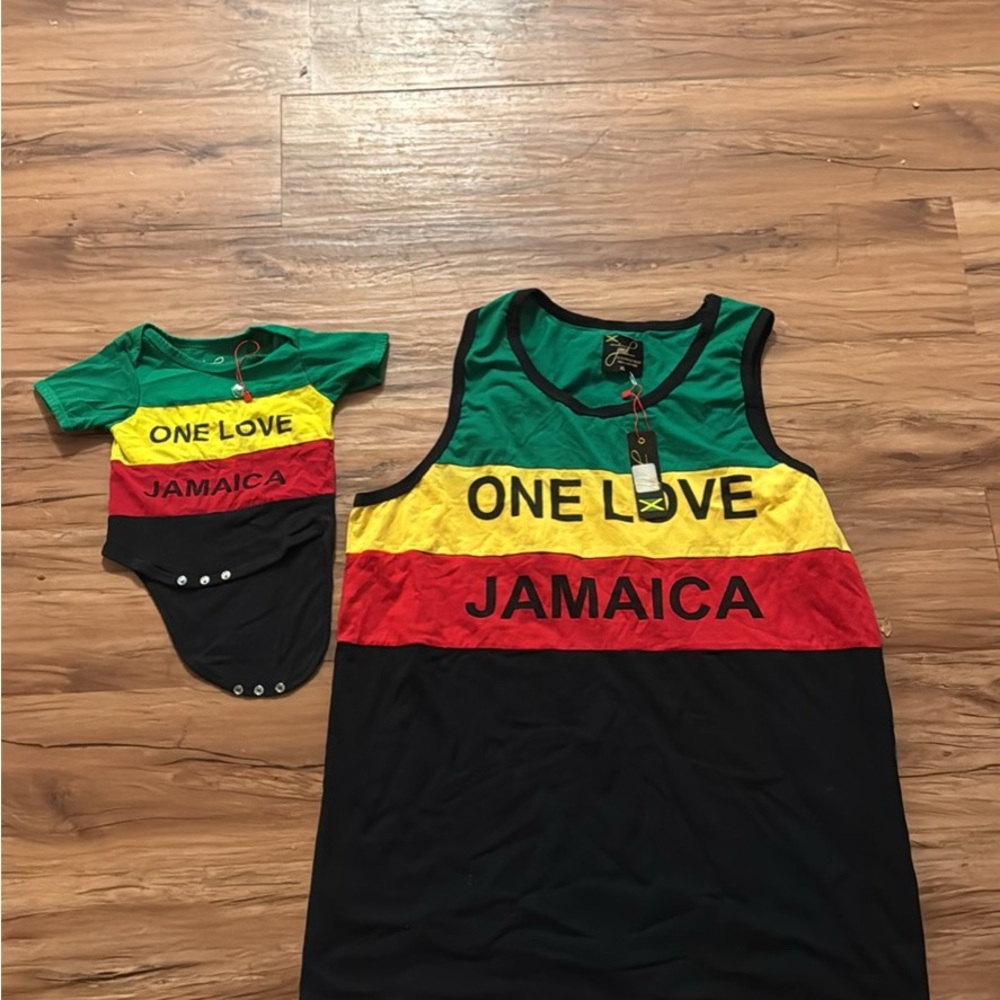 One Love Jamaica Tank Top and Baby Onesie Set
